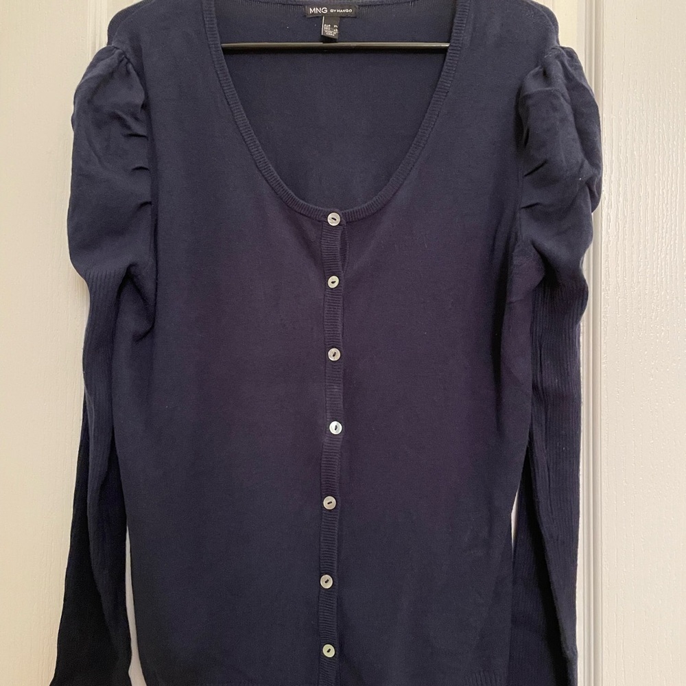 Mango‎ Dark Blue Button-Up Cardigan
